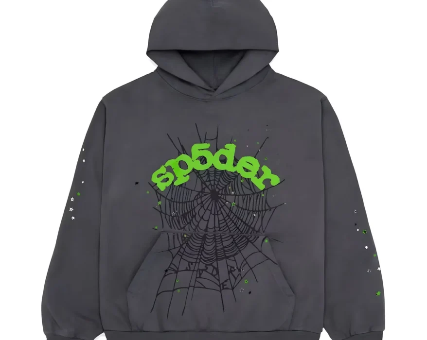 Sp5der Wait Web Hoodie Slate Grey